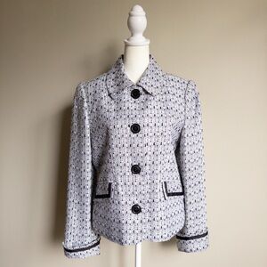 John Paul Richard Women's Black and White Tweed Jacket Size‎ 8